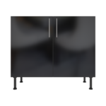 Pre Assembled Modern 1000mm fitted kitchen universal base unit black gloss