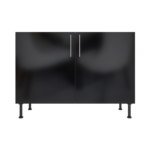 Pre Assembled Modern 1200mm fitted kitchen universal base unit black gloss