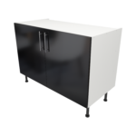 Pre Assembled Modern 1200mm fitted kitchen universal base unit black gloss