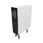 Pre Assembled Modern 200mm fitted kitchen base unit black gloss