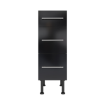 Pre Assembled Modern 300mm fitted kitchen 3 Drawer unit black gloss