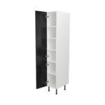 Pre Assembled Modern 350mm Tall Kitchen Larder fitted unit black gloss