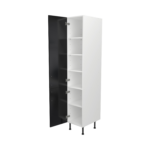 Pre Assembled Modern 400mm Tall Kitchen Larder fitted unit black gloss