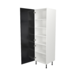 Pre Assembled Modern 600mm Tall Kitchen Larder fitted unit black gloss