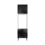 Pre Assembled Modern Double Housing Kitchen Larder fitted unit black gloss