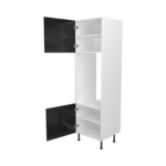 Pre Assembled Modern Double Housing Kitchen Larder fitted unit black gloss