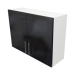 Pre Assembled Modern 1000mm fitted kitchen wall unit black gloss