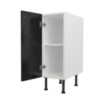 Pre Assembled Modern 300mm fitted kitchen base unit black gloss