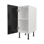 Pre Assembled Modern 350mm fitted kitchen base unit black gloss
