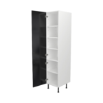 Pre Assembled Modern 450mm Tall Kitchen Larder fitted unit black gloss