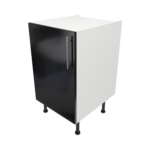 Pre Assembled Modern 500mm fitted kitchen base unit black gloss