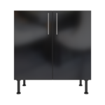 Pre Assembled Modern 800mm fitted kitchen universal base unit black gloss