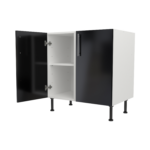 Pre Assembled Modern 800mm fitted kitchen universal base unit black gloss