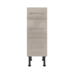 Pre Assembled Modern 300mm fitted kitchen 3 Drawer unit cashmere gloss