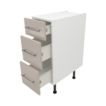 Pre Assembled Modern 300mm fitted kitchen 3 Drawer unit cashmere gloss