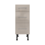 Pre Assembled Modern 350mm fitted kitchen 3 Drawer unit cashmere gloss