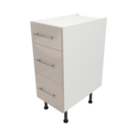 Pre Assembled Modern 350mm fitted kitchen 3 Drawer unit cashmere gloss