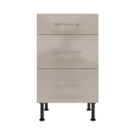 Pre Assembled Modern 500mm fitted kitchen 3 Drawer unit cashmere gloss