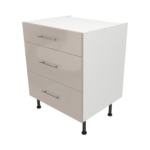 Pre Assembled Modern 700mm fitted kitchen 3 Drawer unit cashmere gloss