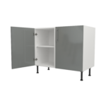 Pre Assembled Modern 1000mm fitted kitchen universal base unit dust grey gloss