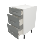 Pre Assembled Modern 450mm fitted kitchen 3 Drawer unit dust grey gloss