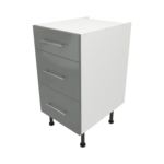 Pre Assembled Modern 450mm fitted kitchen 3 Drawer unit dust grey gloss