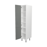 Pre Assembled Modern 400mm Tall Kitchen Larder fitted unit dust grey gloss