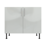 Pre Assembled Modern 1000mm fitted kitchen universal base unit light grey gloss