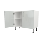 Pre Assembled Modern 1000mm fitted kitchen universal base unit light grey gloss