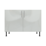 Pre Assembled Modern 1200mm fitted kitchen universal base unit light grey gloss