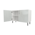 Pre Assembled Modern 1200mm fitted kitchen universal base unit light grey gloss