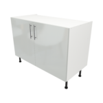 Pre Assembled Modern 1200mm fitted kitchen universal base unit light grey gloss