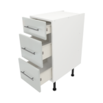 Pre Assembled Modern 350mm fitted kitchen 3 Drawer unit light grey gloss