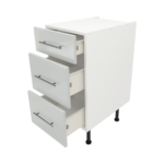 Pre Assembled Modern 400mm fitted kitchen 3 Drawer unit light grey gloss
