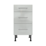 Pre Assembled Modern 450mm fitted kitchen 3 Drawer unit light grey gloss