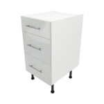 Pre Assembled Modern 450mm fitted kitchen 3 Drawer unit light grey gloss