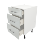 Pre Assembled Modern 500mm fitted kitchen 3 Drawer unit light grey gloss