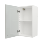 Pre Assembled Modern 400mm fitted kitchen wall unit light grey gloss