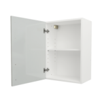 Pre Assembled Modern 500mm fitted kitchen wall unit light grey gloss