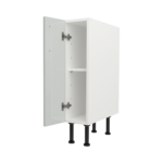 Pre Assembled Modern 200mm fitted kitchen base unit light grey gloss