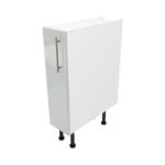 Pre Assembled Modern 200mm fitted kitchen base unit light grey gloss