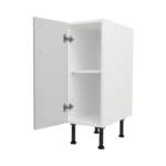 Pre Assembled Modern 300mm fitted kitchen base unit light grey gloss