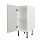 Pre Assembled Modern 350mm fitted kitchen base unit light grey gloss