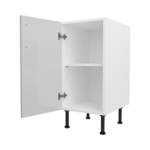 Pre Assembled Modern 400mm fitted kitchen base unit light grey gloss