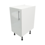 Pre Assembled Modern 400mm fitted kitchen base unit light grey gloss