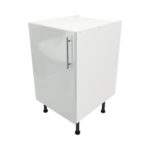 Pre Assembled Modern 500mm fitted kitchen base unit light grey gloss