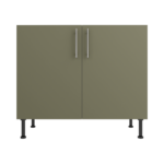 Pre Assembled Modern 1200mm fitted kitchen universal base unit matt agave green