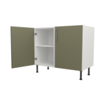Pre Assembled Modern 1000mm fitted kitchen universal base unit matt agave green