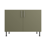 Pre Assembled Modern 1200mm fitted kitchen universal base unit matt agave green