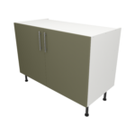 Pre Assembled Modern 1200mm fitted kitchen universal base unit matt agave green